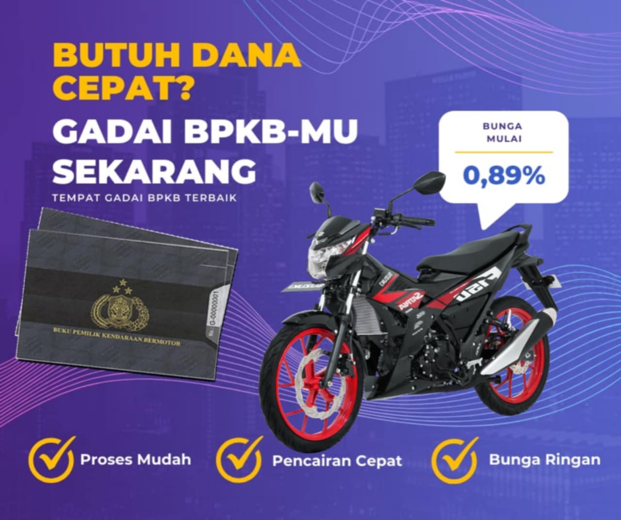 Kredit Jaminan Bpkb Motor Suzuki Satriaf 150 Dapat Dana Berapa? Seperti In Simulasinya