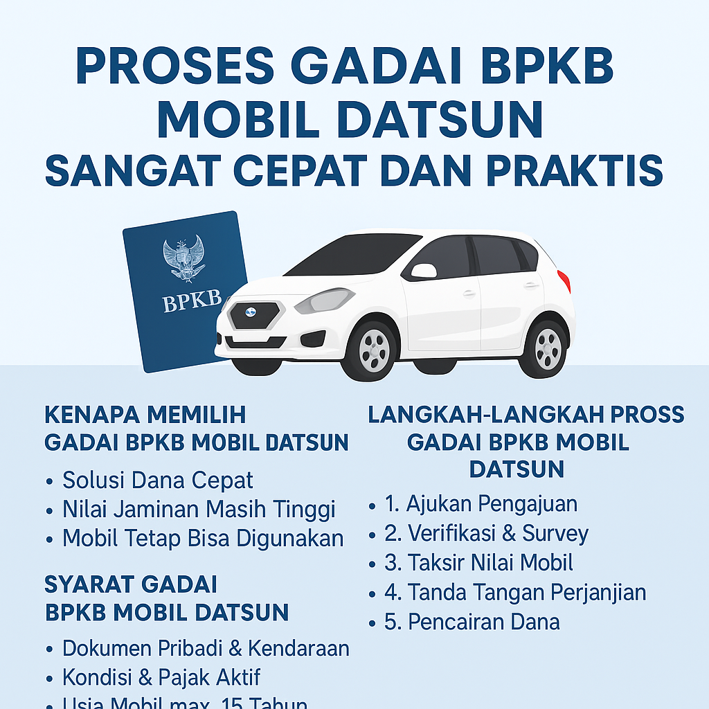 Kredit Jaminan BPKB Mobil Datsun | Proses 1 Hari Cair